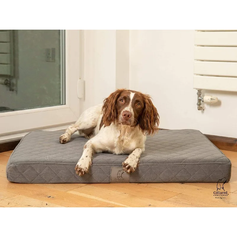 Collared Creatures Grey Velour Luxury Mattress Dog Bed