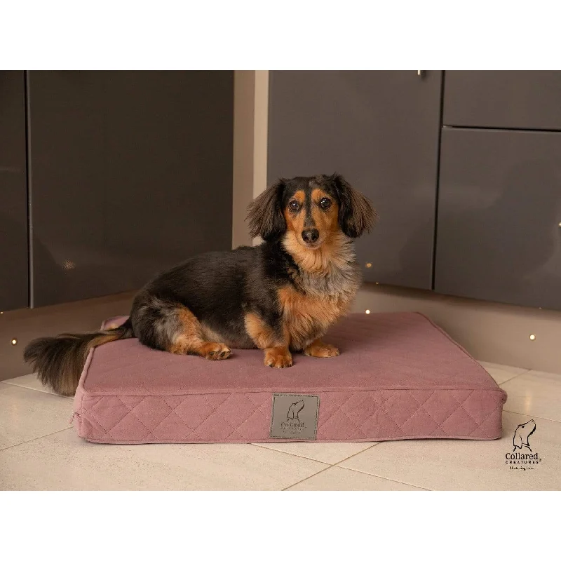 Collared Creatures Pink Velour Luxury Mattress Dog Bed