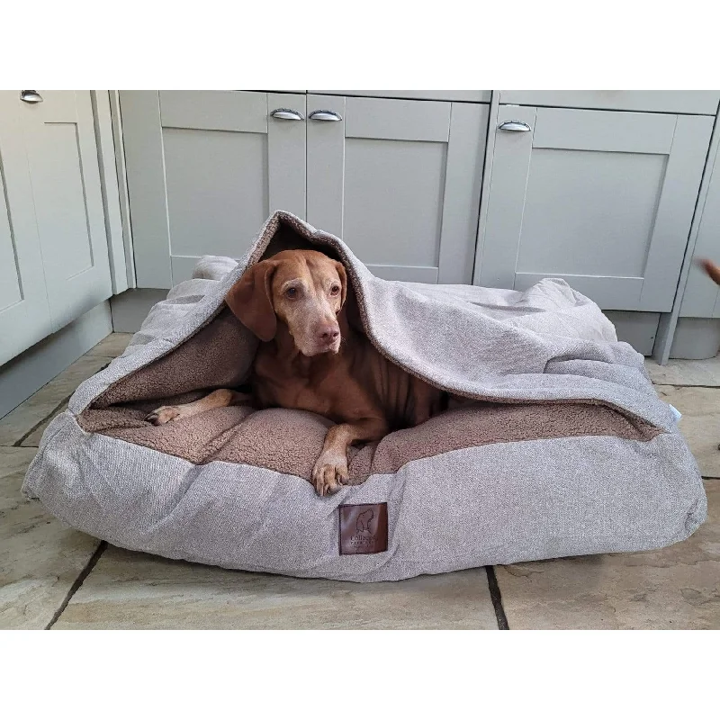 Collared Creatures - Beige Luxury Dog Snuggle Bed / Snuggle Sack /Sleeping Sack Luxury Dog Bed