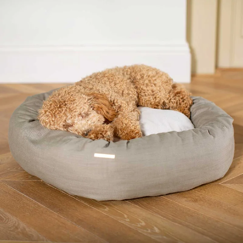 Donut Bed With Removable Covers in Savanna Stone by Lords & Labradors