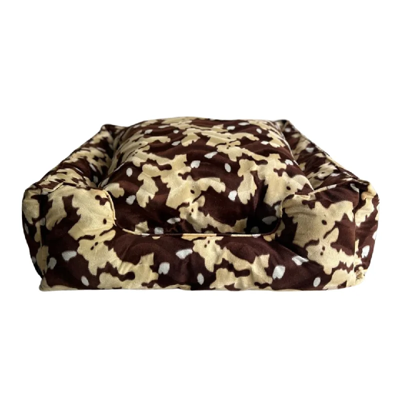 Faux Cowhide Comfort Dog Bed