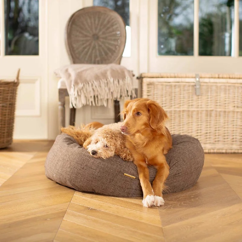 Donut Bed With Removable Covers in Inchmurrin Umber By Lords & Labradors