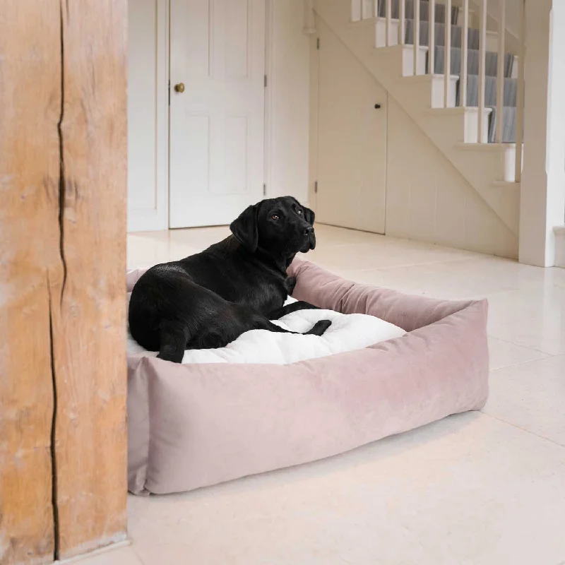 Personalised Box Bed For Dogs In Blossom Velvet By Lords & Labradors