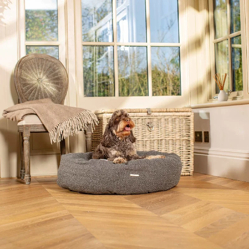 Personalised Donut Bed in Granite Bouclé by Lords & Labradors