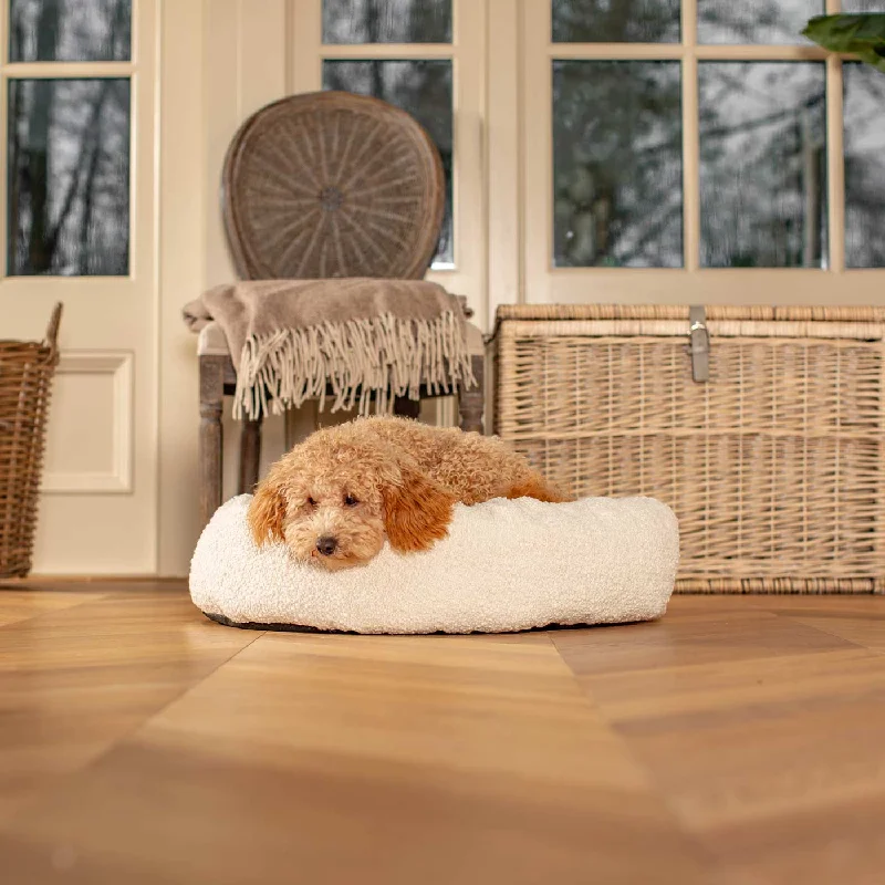 Personalised Donut Bed in Ivory Bouclé by Lords & Labradors