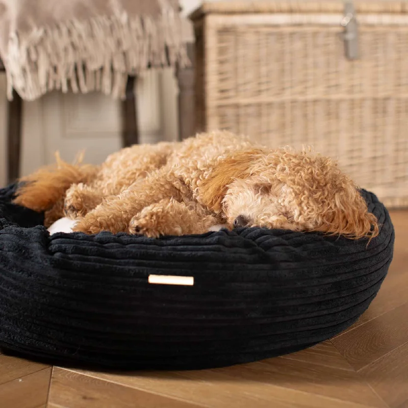 Personalised Donut Bed in Navy Essentials Plush by Lords & Labradors