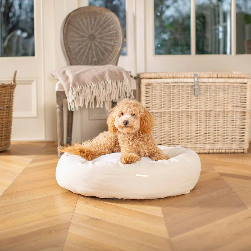 Personalised Donut Bed in Savanna Bone by Lords & Labradors