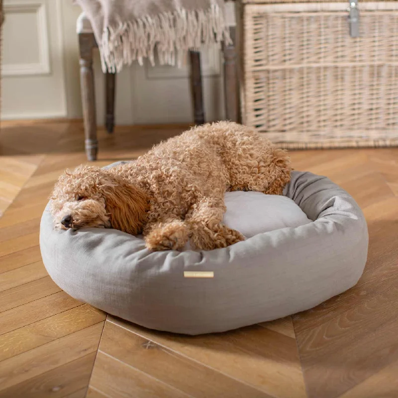 Personalised Donut Bed in Savanna Stone by Lords & Labradors