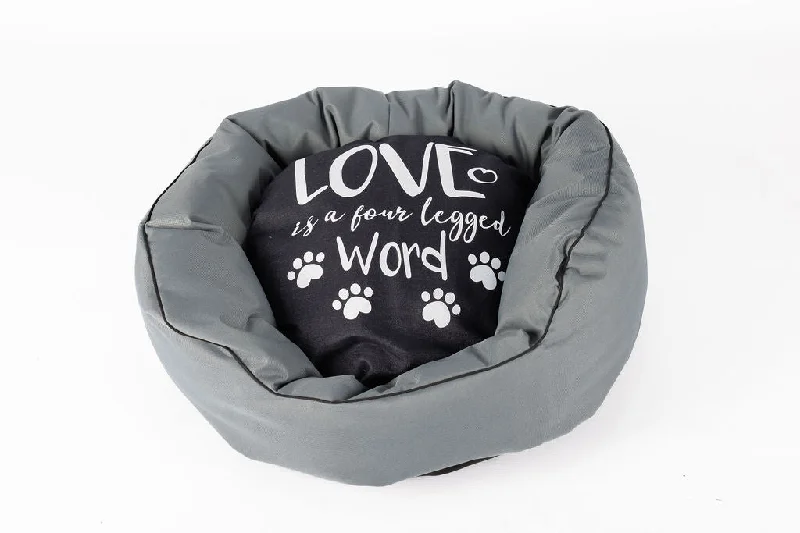 Round Canvas Dog Bed – Small Size, Durable & Comfortable Pet Bed for Small Dogs