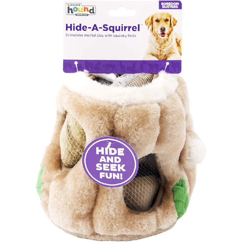 Outward Hound Hide-A-Squirrel Plush Dog Toy Large