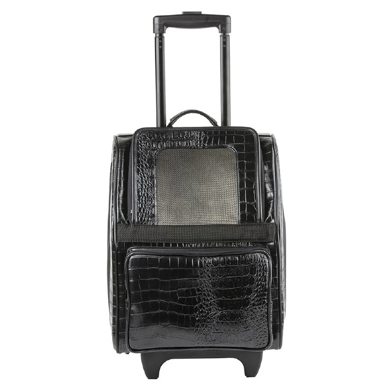 Rio Croco Rolling Pet Carrier: Black