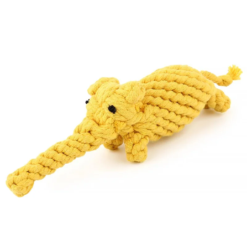 Dog Rope Toy -  Elephant in Yellow or Grey