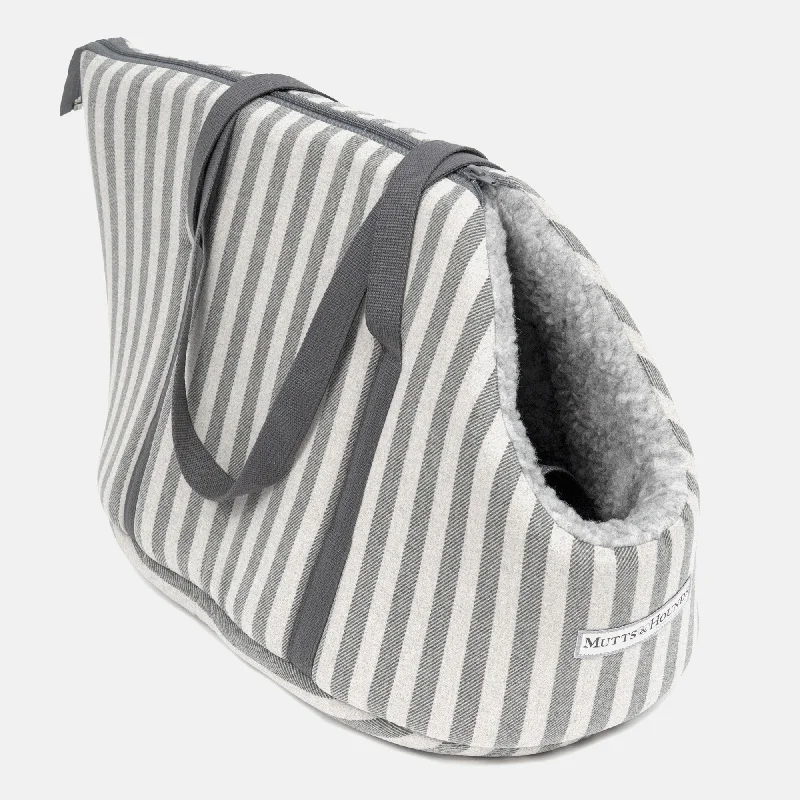 Flint Stripe Brushed Cotton Dog Carrier