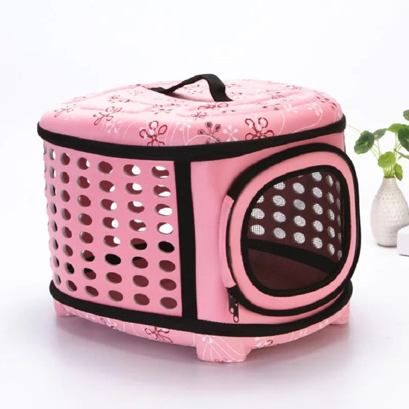 Foldable Dog Carrier Bag - Travel Pet Breathable Shoulder Handbag, Portable Folding Pet Cage, Carrying Bags for Cat, Dog, Pig, Hamster