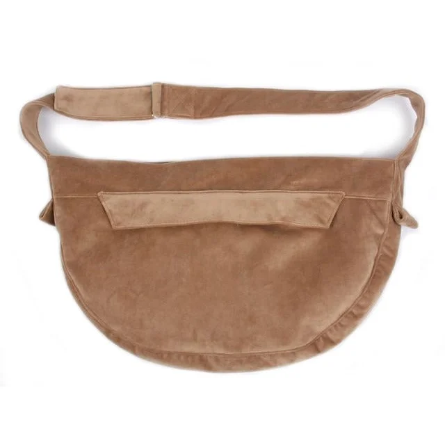 Luxe Suede Cuddle Pet Carrier: Fawn