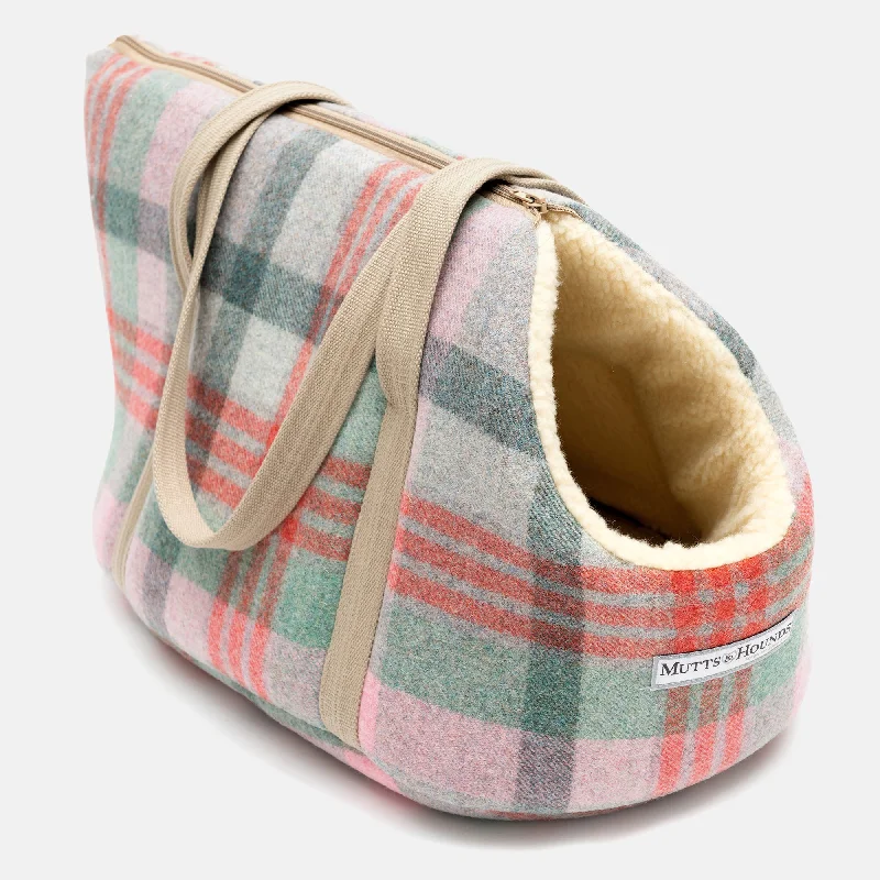 Macaroon Check Tweed Dog Carrier