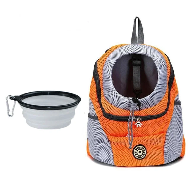 Orange - Pet Carrier / With Bowl