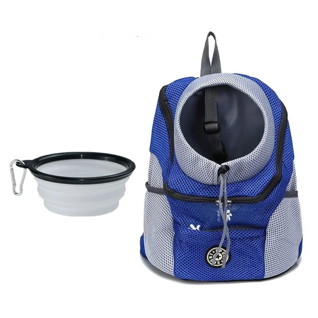 Blue - Pet Carrier / With Bowl