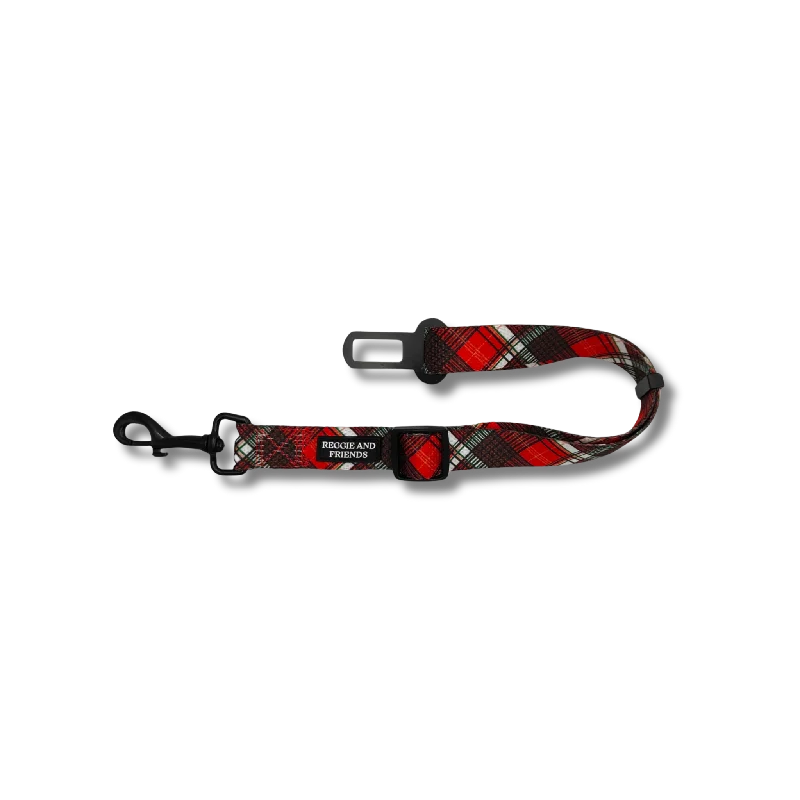 Pretty Red Plaid Pet Car Seat Belt