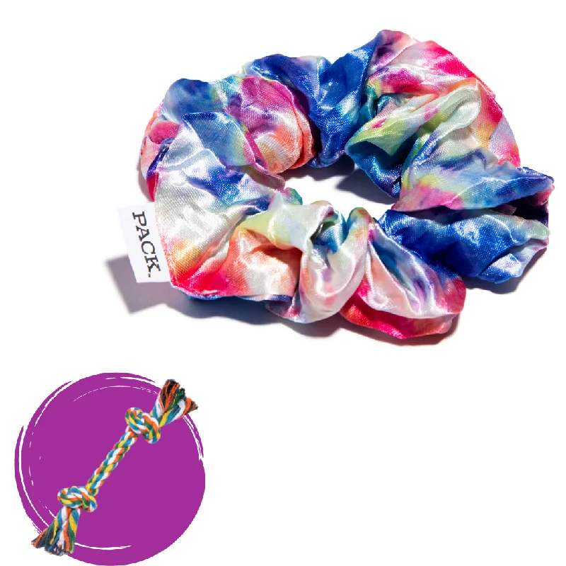 Tie Dye Satin Scrunchie + Rope Toy - Free Product