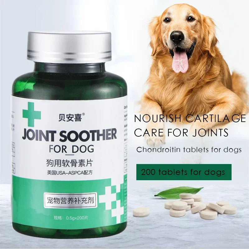 Chondroitin Tablets for Pet Dogs, Lubricating and Protecting Joints, Supplementing Nutrition for Elderly Dogs 200 Tablets