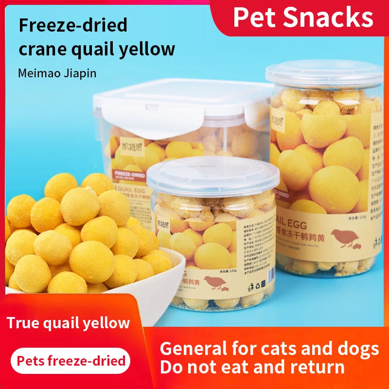 Pet freeze-dried quail egg yolk cat dog hair supplement lecithin lysine quail egg yolk whole