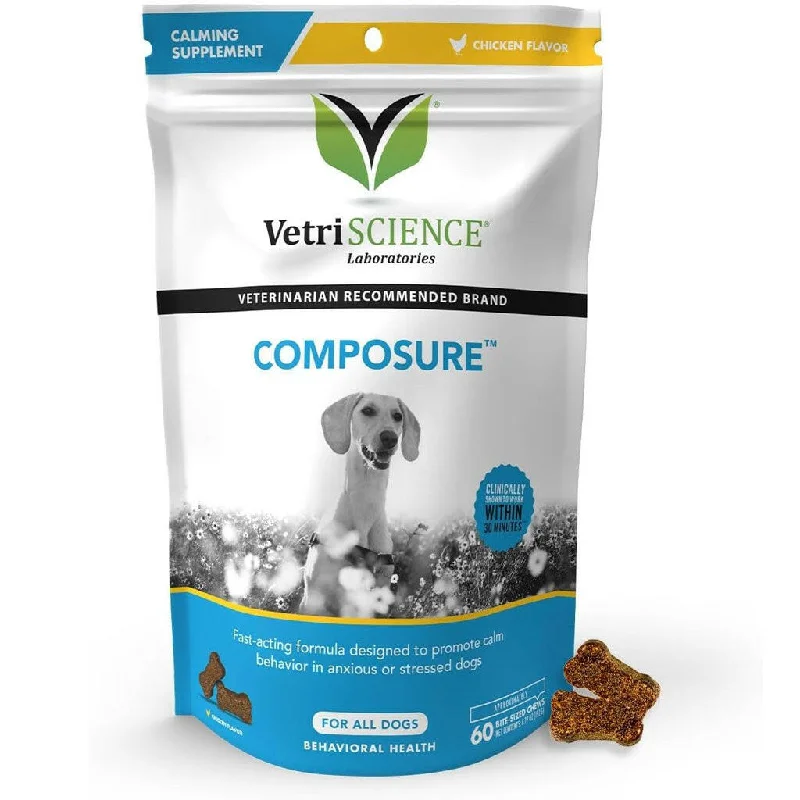 VetriScience Composure Chicken Liver Flavored Calming Supplement Soft Chews for Dogs