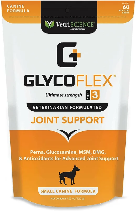 VetriScience GlycoFlex 3 Joint Supplement for Small Dogs (60 soft chews)