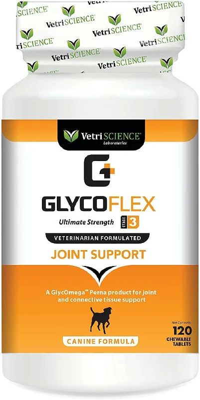 VetriScience GlycoFlex Stage 3 Joint Supplement for Dogs (120 chewable tablets)