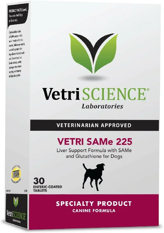 Vetri SAMe 225 Liver Supplement for Dogs (30 tabs)