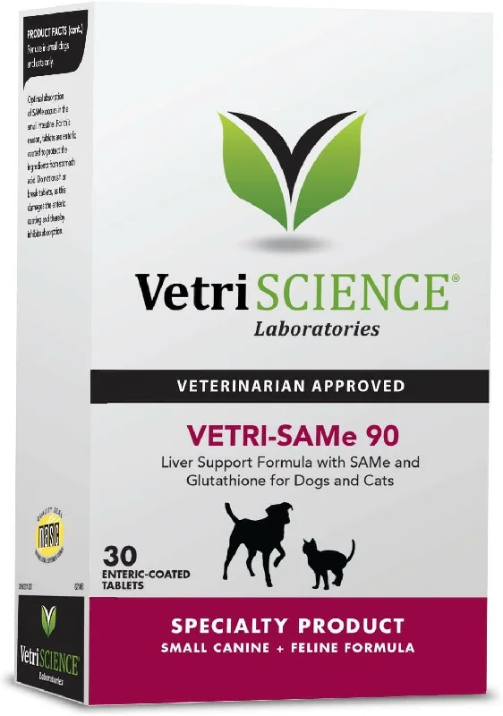 VetriScience Vetri SAMe 90 Liver Supplement for Cats & Dogs (30 tabs)