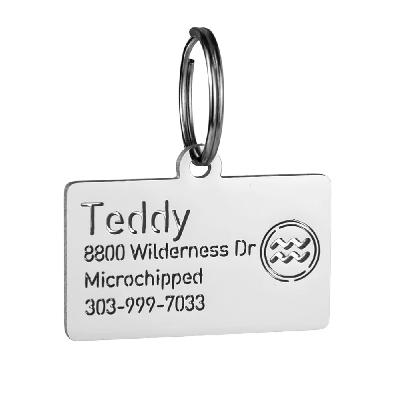 Aquarius Zodiac Dog ID Tag