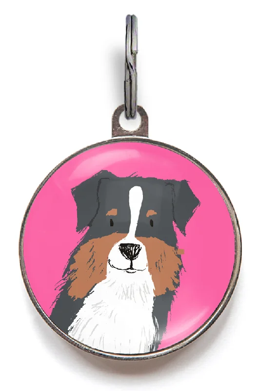 Australian Shepherd Dog ID Tag - Black Tri-Colour