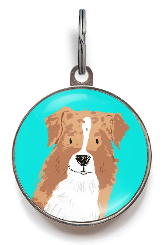 Australian Shepherd Dog ID Tag - Red Merle Australian Shepherd