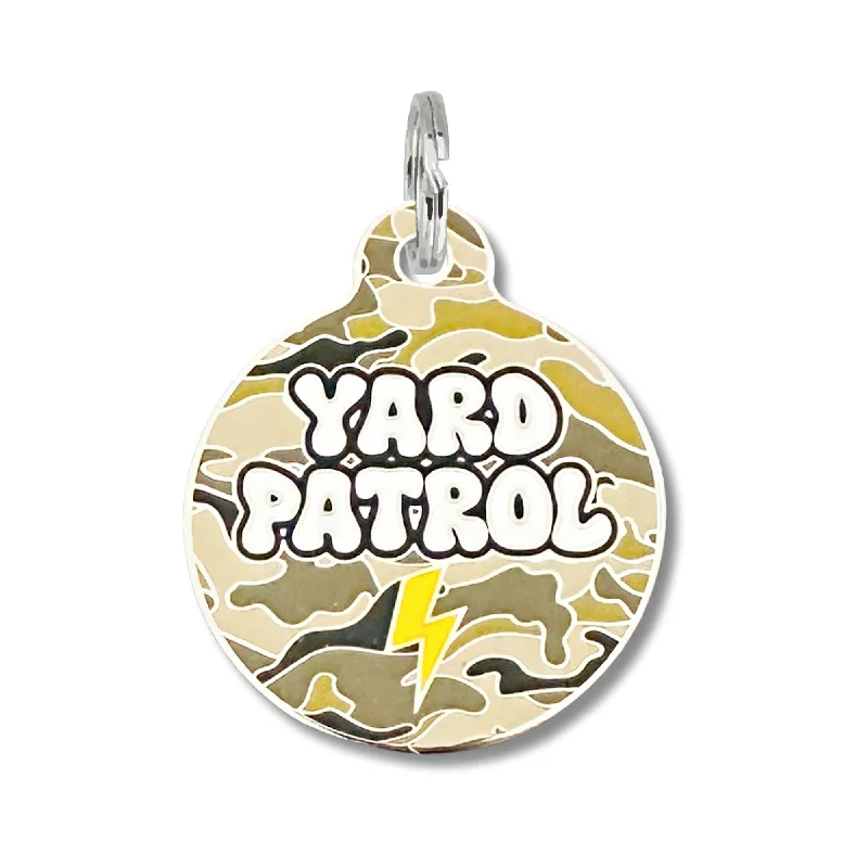 Bad Tags - Camo Dog ID Tag w/ Personalized QR Code - Yard Patrol  - Engraved QR Code / Small 1"