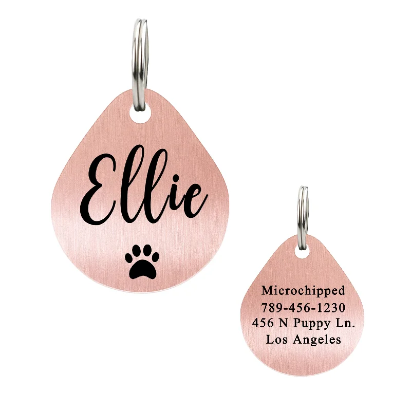 Brushed Teardrop Shape Dog Tag