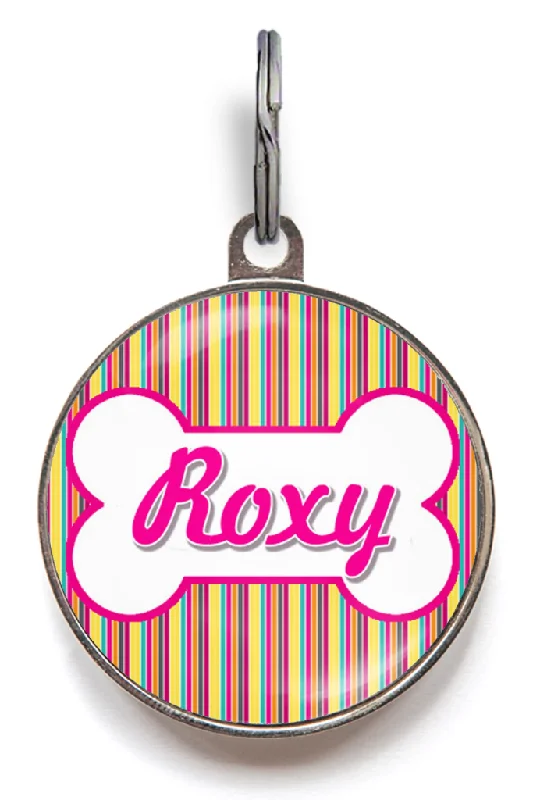 Candy Stripes Dog ID Tag