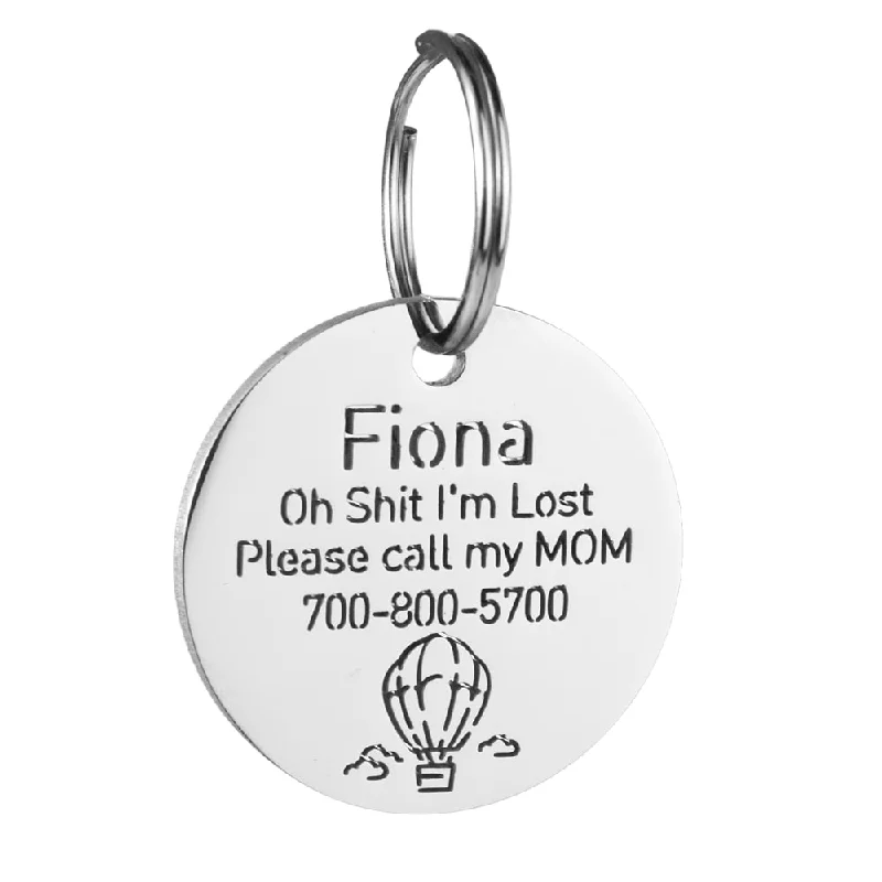 Round Dog ID Tag With Balloon Icon