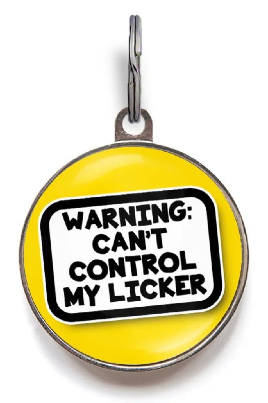 Can't Control My Licker Dog ID Tag