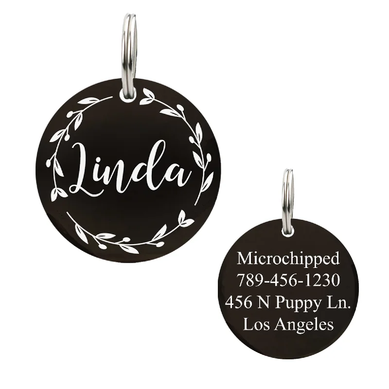 Round Shape Tag with Vine Design