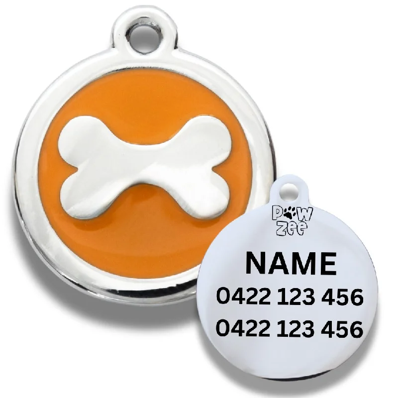 ORANGE Pet Tag Designer Bone