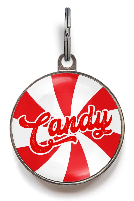 Peppermint Candy Dog Name Tag