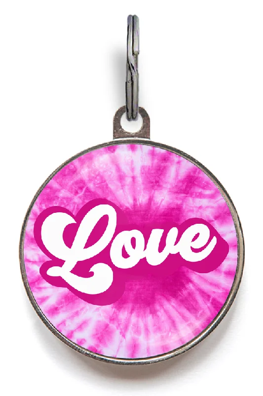 Pink Tie Dye Dog Tag