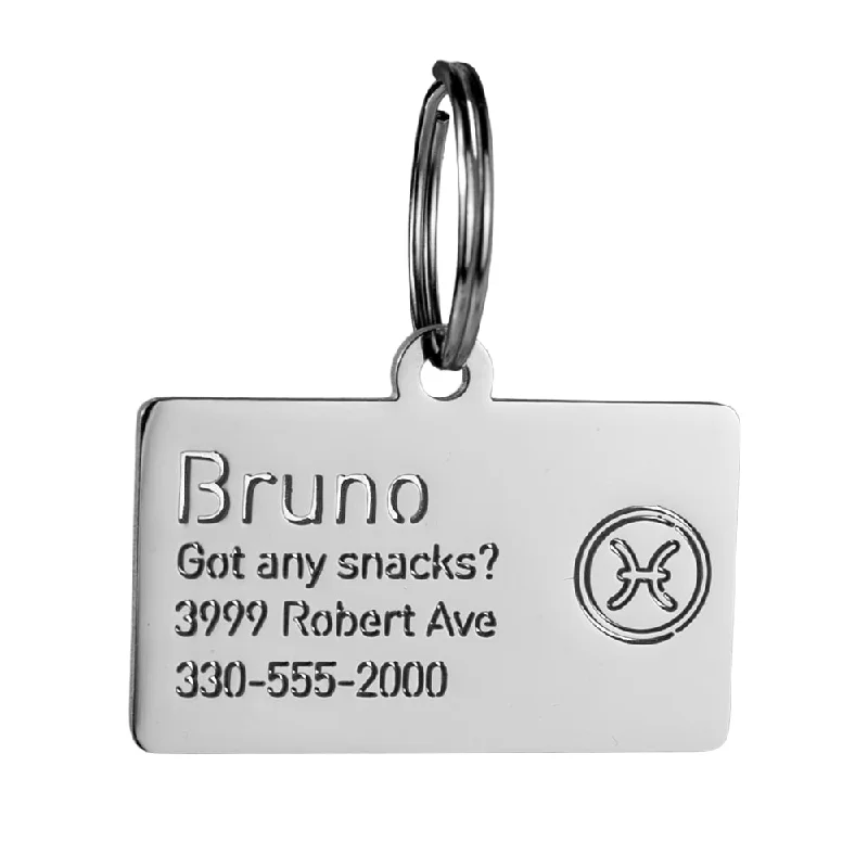 Pisces Zodiac Dog ID Tag