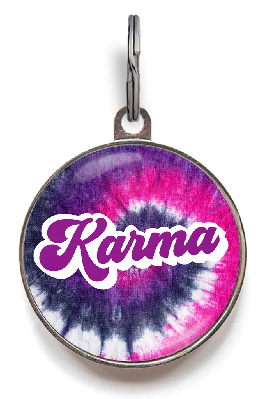 Purple & Pink Tie Dye Dog Tag