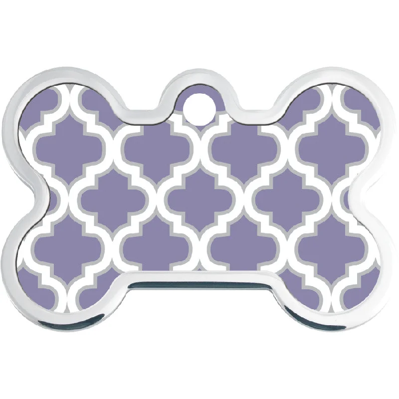 Lattice Print Dog Tag with Raised Edge