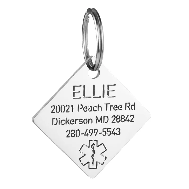 Square Dog ID Tag