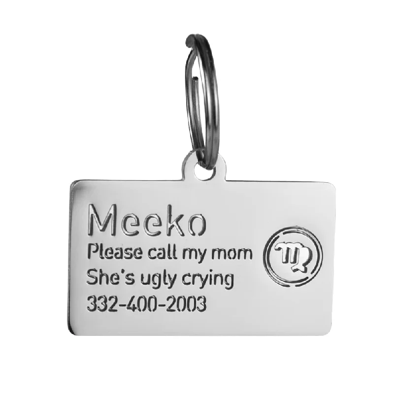 Virgo Zodiac Dog ID Tag